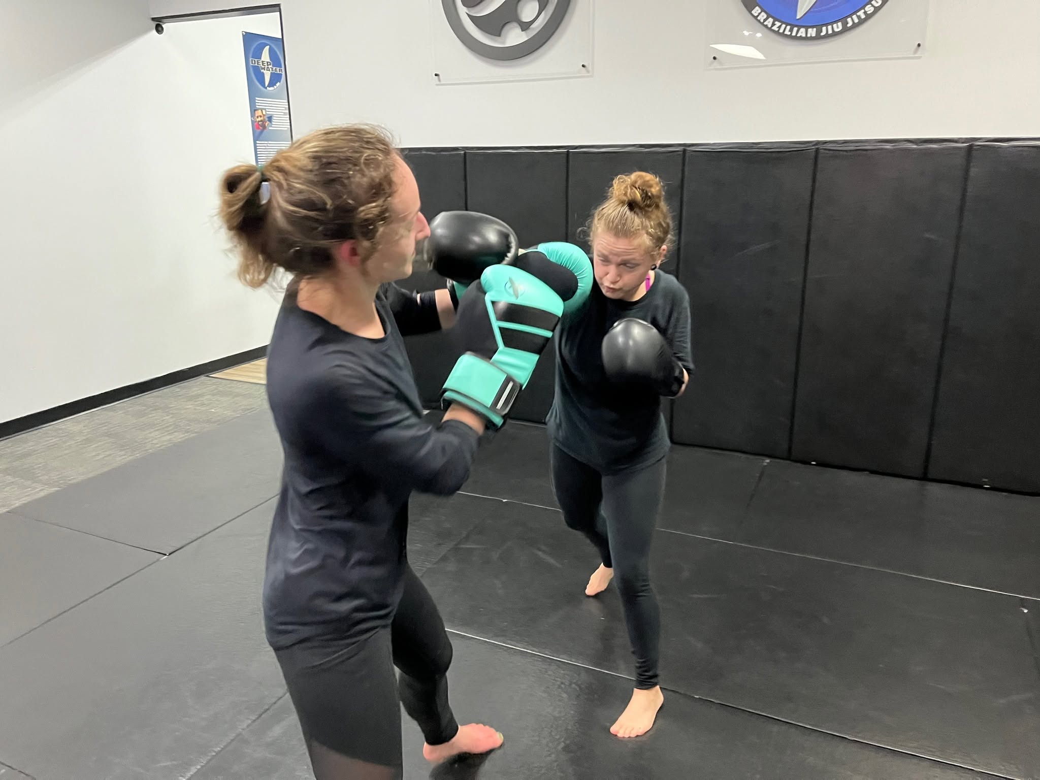 Boxing Partner Training at Deep Water BJJ Two Deep Water BJJ students practicing a Boxing partner drill in Harrisburg.