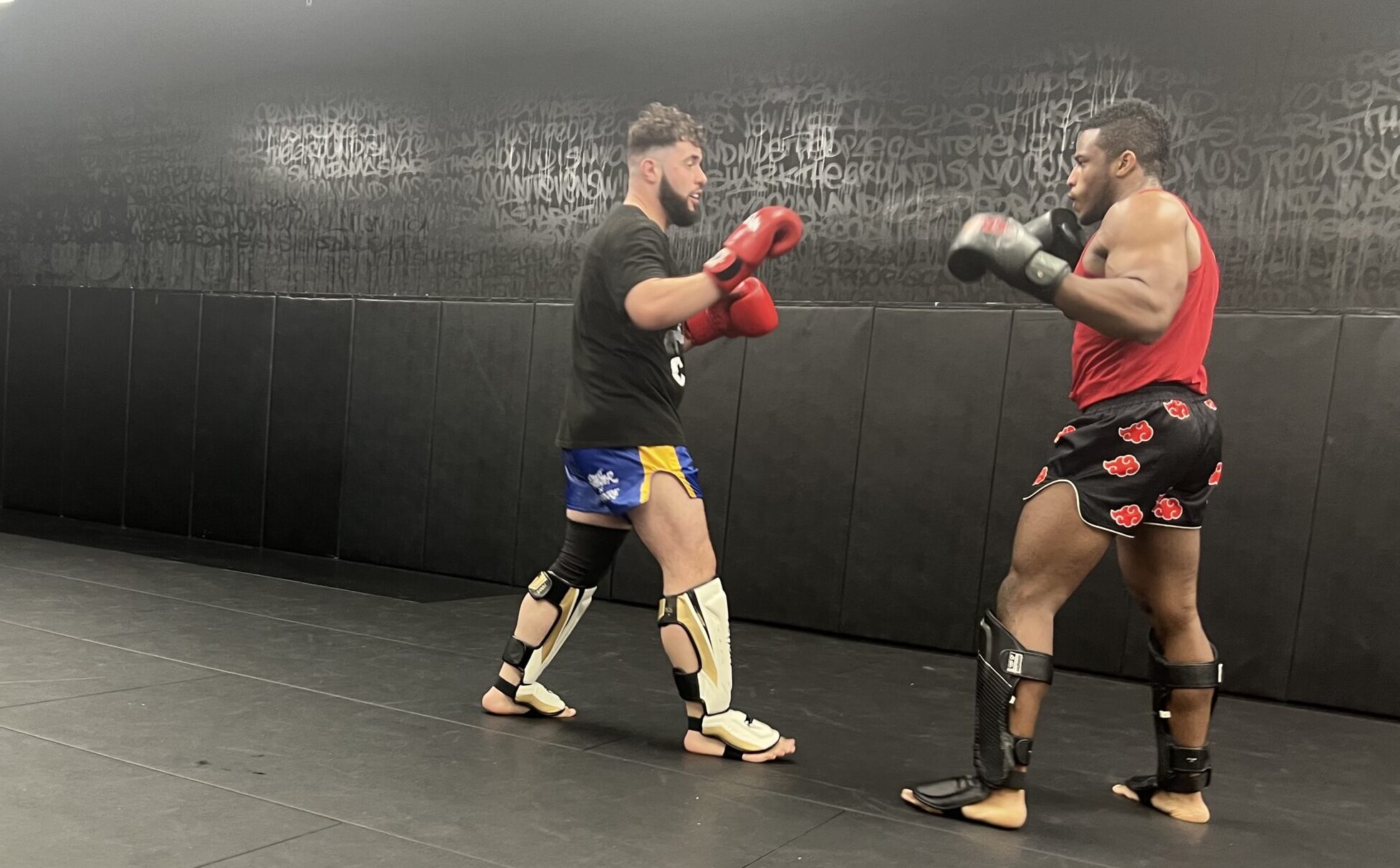 Adults practicing controlled partner striking at Deep Water BJJ in Harrisburg