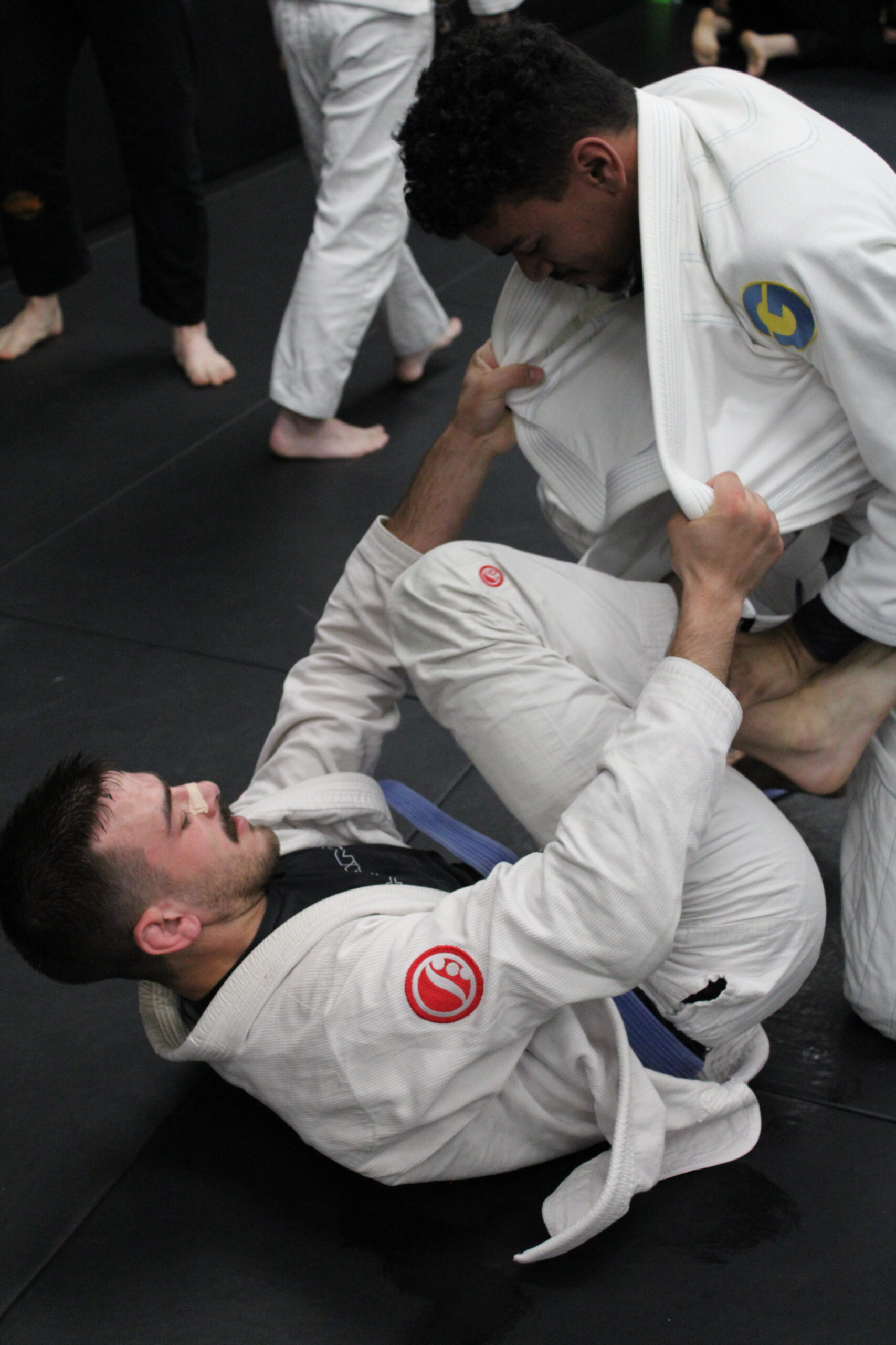 Adult Brazilian Jiu-Jitsu Guard Training in Harrisburg Adult Brazilian Jiu-Jitsu practitioners training from guard at Deep Water BJJ in Harrisburg, PA.